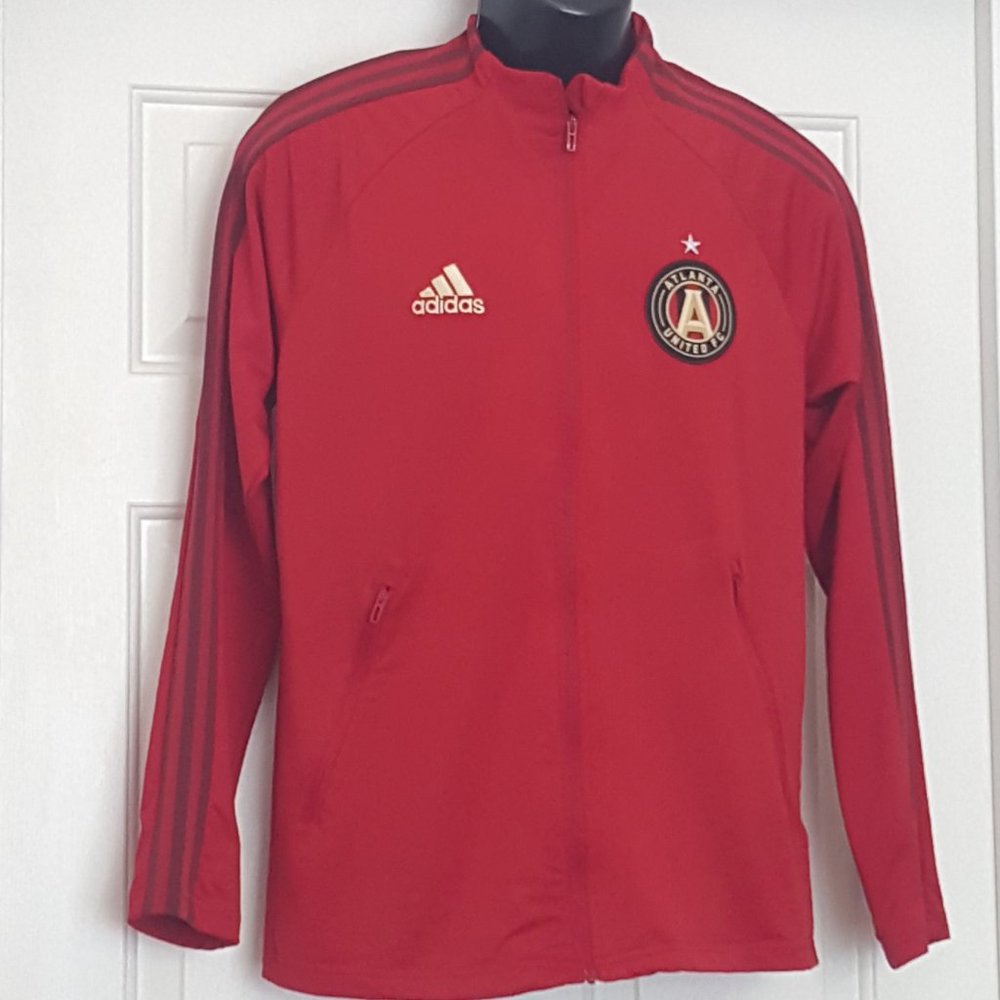 Men's ADIDAS ATLANTA UNITED FC FULL ZIP UP JACKET Size S Red